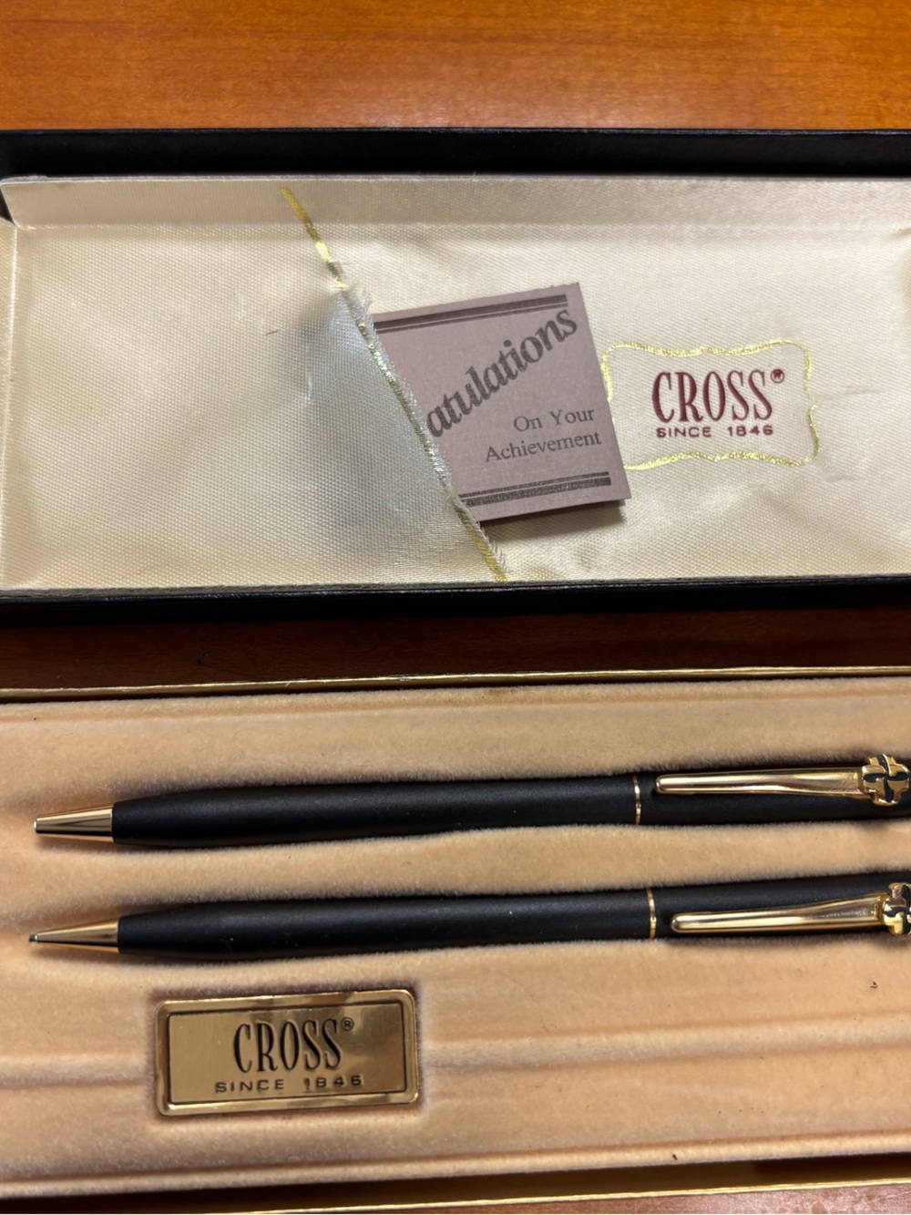 Vintage Cross Classic Black 2501 Pen & Pencil Set with Original Box